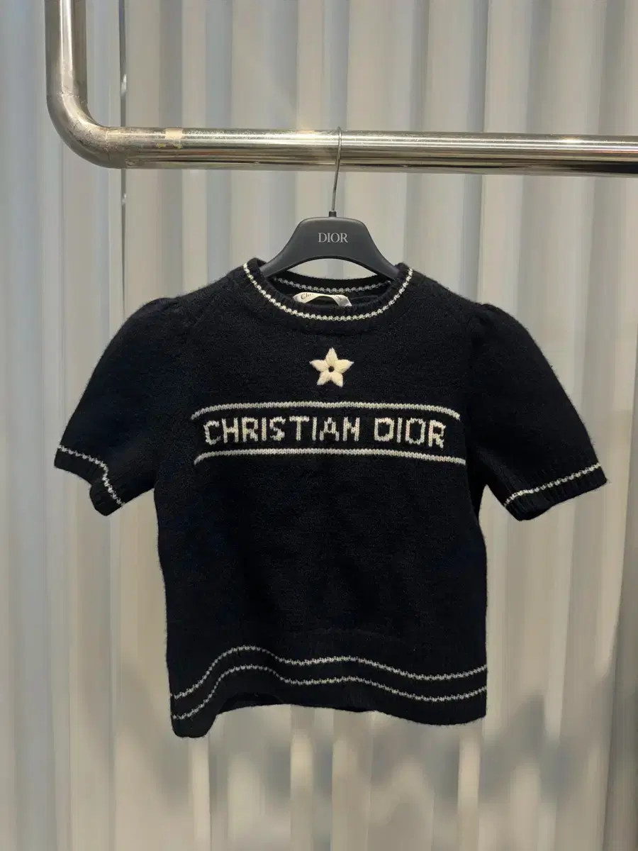 新品)3/4 ディオールショートスリーブセーターカシミアウールショート